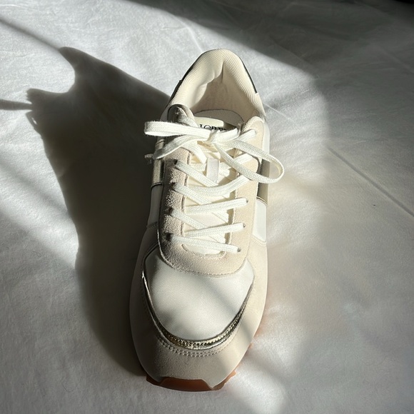 J Crew Metallic/Suede/ivory Sneakers New in Box size 11 - Picture 4 of 9